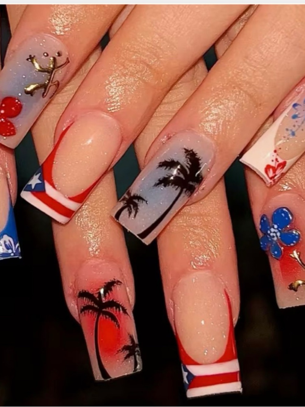 Tropical Puerto Rico Press On Nails 🆕 - Picture 2 of 4